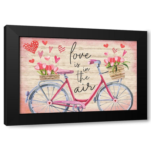 Love is in the Air Black Modern Wood Framed Art Print by ND Art