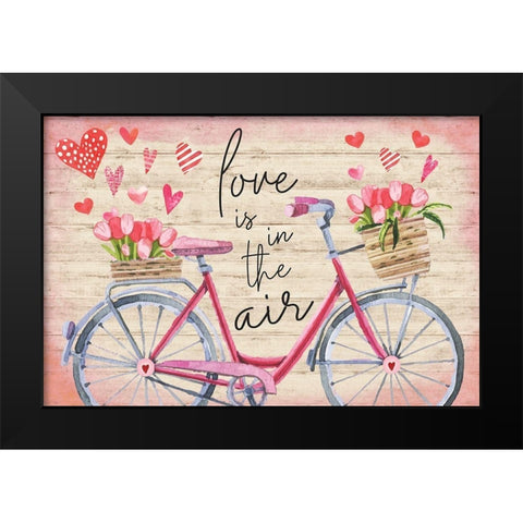 Love is in the Air Black Modern Wood Framed Art Print by ND Art
