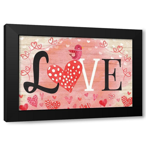 Love Black Modern Wood Framed Art Print by ND Art