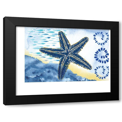 Starfish Black Modern Wood Framed Art Print by ND Art
