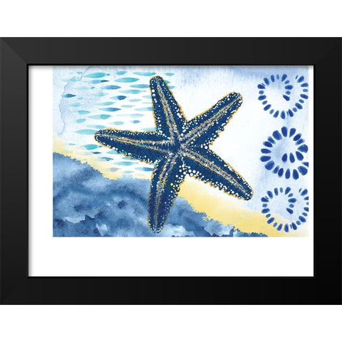 Starfish Black Modern Wood Framed Art Print by ND Art