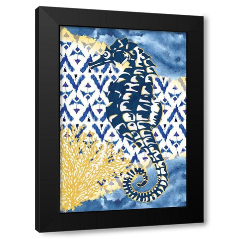 Seahorse Black Modern Wood Framed Art Print by ND Art