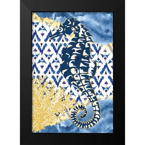 Seahorse Black Modern Wood Framed Art Print by ND Art