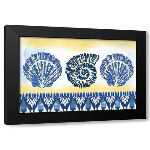 Shells Black Modern Wood Framed Art Print by ND Art