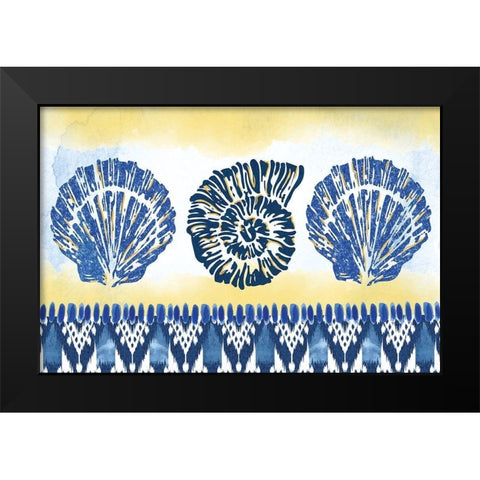 Shells Black Modern Wood Framed Art Print by ND Art
