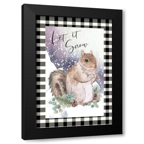 Let it Snow  Black Modern Wood Framed Art Print by ND Art