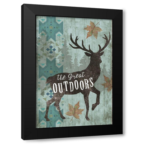 The Great Outdoors Black Modern Wood Framed Art Print by ND Art