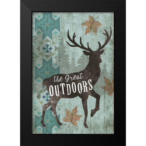 The Great Outdoors Black Modern Wood Framed Art Print by ND Art