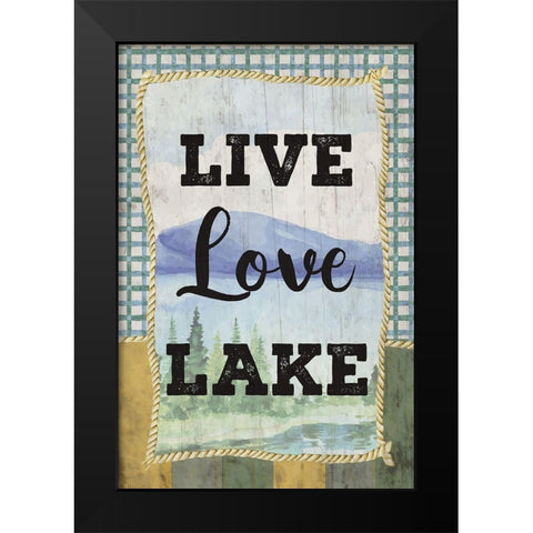 Love, Love, Lake Black Modern Wood Framed Art Print by ND Art