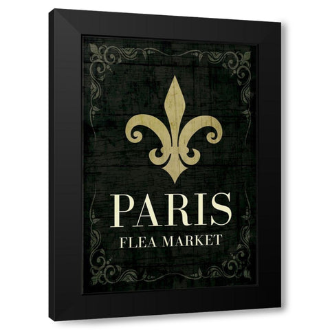 Paris Flea Market Black Modern Wood Framed Art Print by ND Art