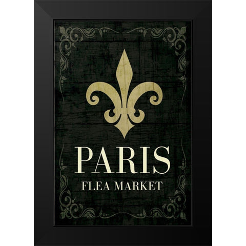 Paris Flea Market Black Modern Wood Framed Art Print by ND Art