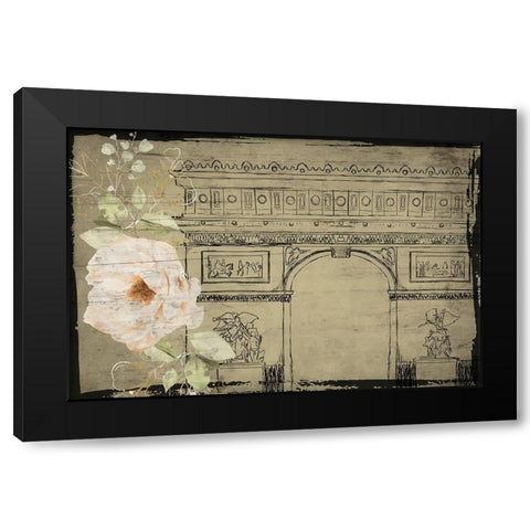 Arc de Triomphe Black Modern Wood Framed Art Print with Double Matting by ND Art
