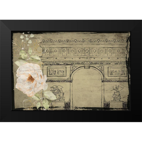Arc de Triomphe Black Modern Wood Framed Art Print by ND Art