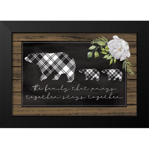 Family Prayer Black Modern Wood Framed Art Print by ND Art