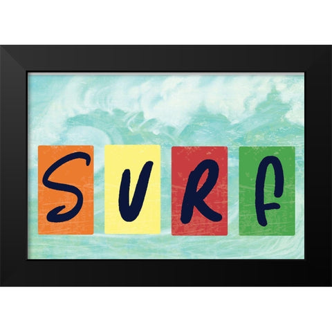 Surf   Black Modern Wood Framed Art Print by ND Art