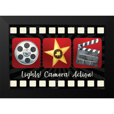 Movie IV Black Modern Wood Framed Art Print by ND Art