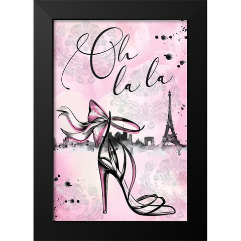 Oh La La Black Modern Wood Framed Art Print by ND Art