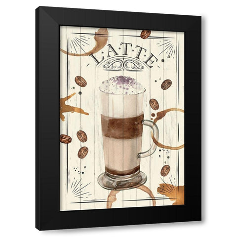 Latte Black Modern Wood Framed Art Print by ND Art