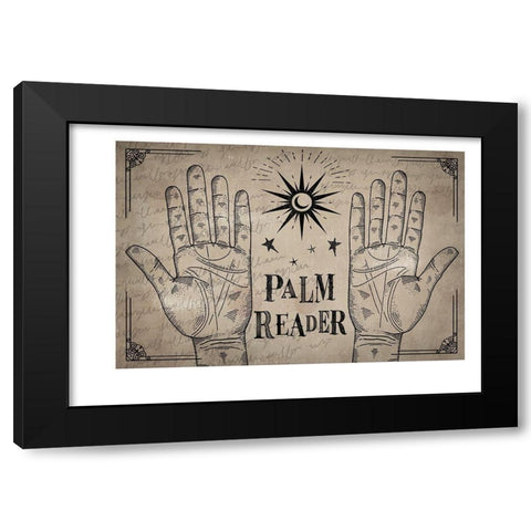Palm Reader Black Modern Wood Framed Art Print with Double Matting by ND Art