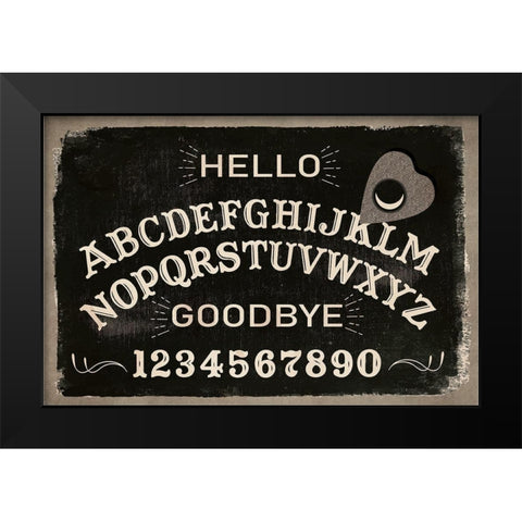 Ouija Board Black Modern Wood Framed Art Print by ND Art