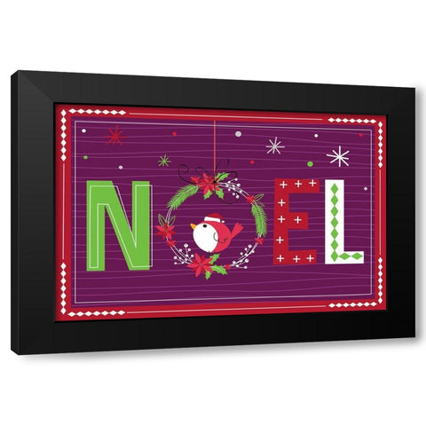 Noel Black Modern Wood Framed Art Print by ND Art