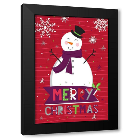 Merry Christmas   Black Modern Wood Framed Art Print with Double Matting by ND Art