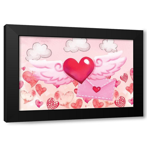 Valentine Black Modern Wood Framed Art Print by ND Art