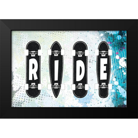 Ride Black Modern Wood Framed Art Print by ND Art