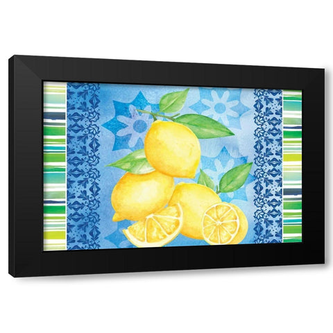 Lemonade Blues Black Modern Wood Framed Art Print with Double Matting by ND Art