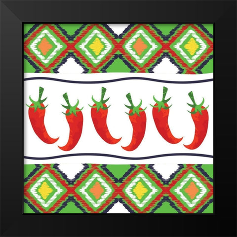 Southwest Chili V Black Modern Wood Framed Art Print by ND Art