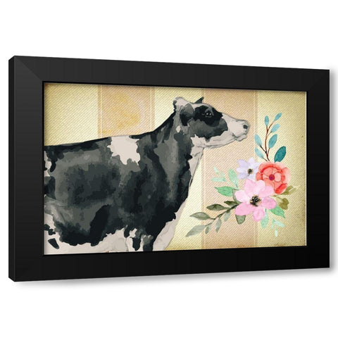 Farmhouse Floral II Black Modern Wood Framed Art Print by ND Art