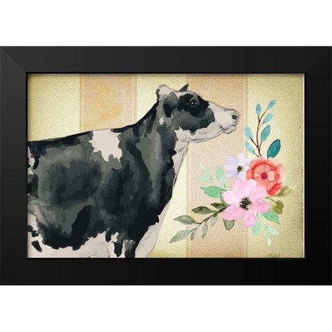 Farmhouse Floral II Black Modern Wood Framed Art Print by ND Art