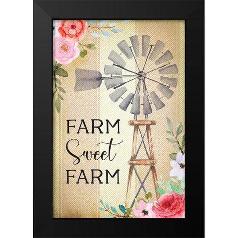 Farmhouse Floral III Black Modern Wood Framed Art Print by ND Art