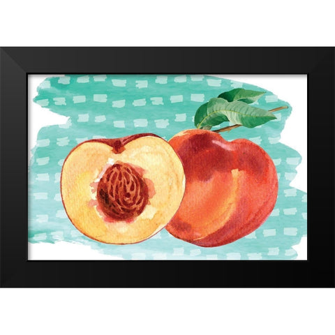 Peachy Keen II Black Modern Wood Framed Art Print by ND Art