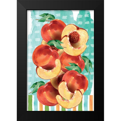 Peachy Keen III Black Modern Wood Framed Art Print by ND Art