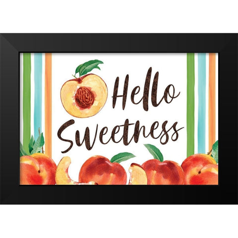 Peachy Keen IV Black Modern Wood Framed Art Print by ND Art