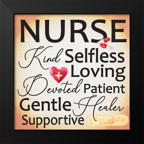 Nurse III Black Modern Wood Framed Art Print by ND Art