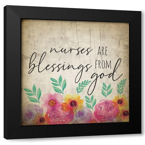 Nurse IV Black Modern Wood Framed Art Print with Double Matting by ND Art