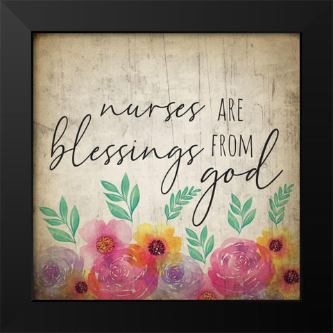 Nurse IV Black Modern Wood Framed Art Print by ND Art