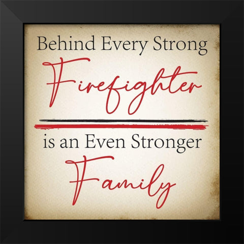 Firefighter Families Black Modern Wood Framed Art Print by ND Art