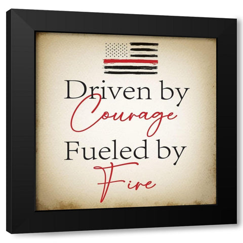 Fueled by Fire Black Modern Wood Framed Art Print by ND Art