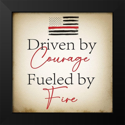 Fueled by Fire Black Modern Wood Framed Art Print by ND Art