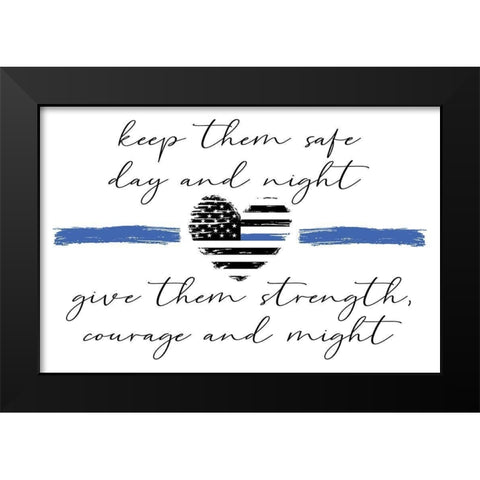 Courage and Might Black Modern Wood Framed Art Print by ND Art