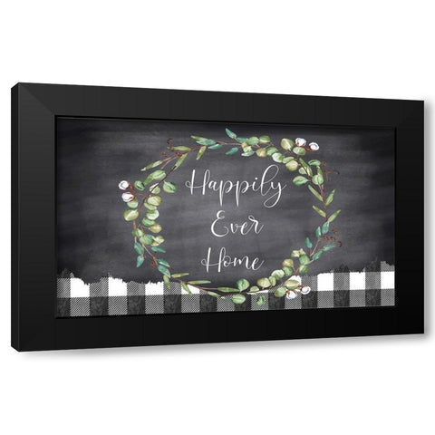Happily Ever Home Black Modern Wood Framed Art Print with Double Matting by ND Art