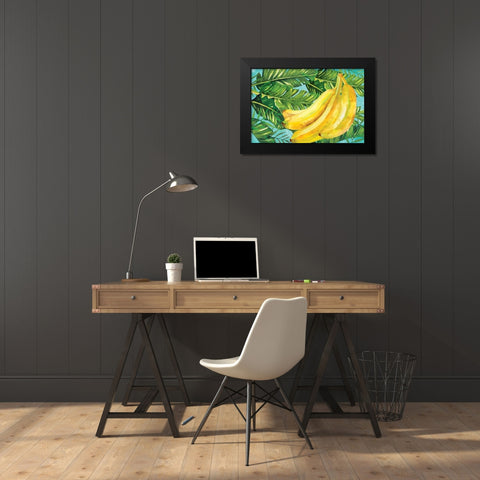 Bananas I Black Modern Wood Framed Art Print by ND Art