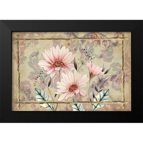 Wildflowers II Black Modern Wood Framed Art Print by ND Art