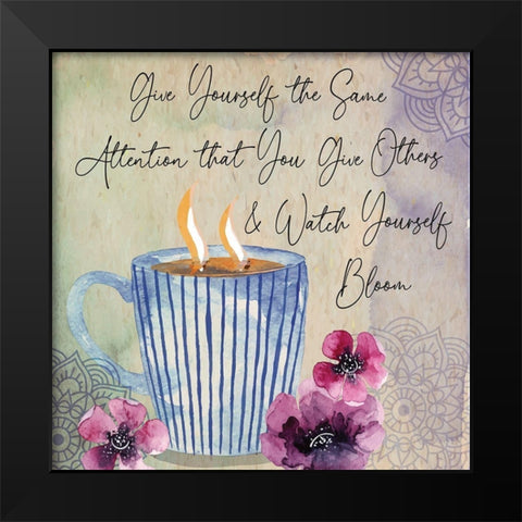 Watch Yourself Bloom Black Modern Wood Framed Art Print by ND Art