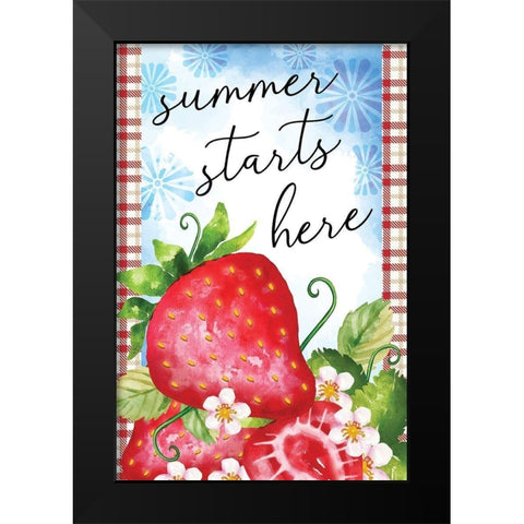 Summer Starts Here Black Modern Wood Framed Art Print by ND Art