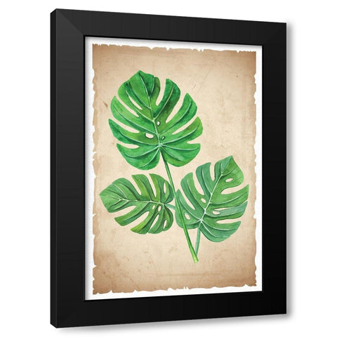 Banana Leaves Black Modern Wood Framed Art Print by ND Art