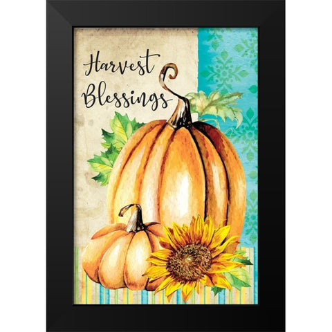 Harvest Blessings Black Modern Wood Framed Art Print by ND Art